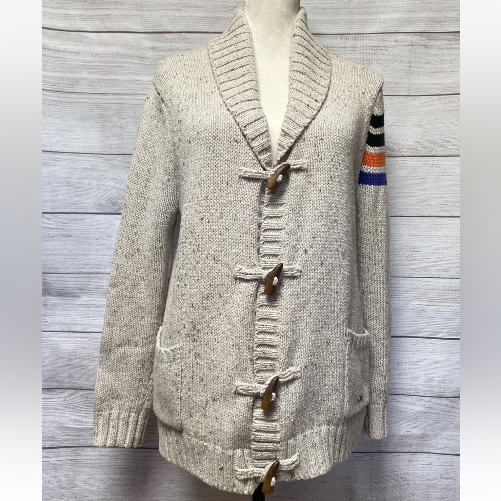 Roxy Cream Cardigan with Striped Sleeve